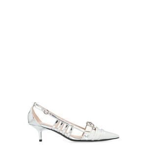 PINKO Chic Strappy Kitten Heel Pumps Women SILVER